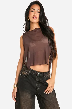 Boohoo Womens Mesh Tie Side Vest Top - - 12