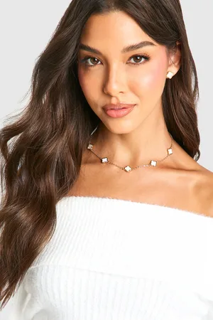 Boohoo Womens Pearl Multi Clover Necklace - - One Size
