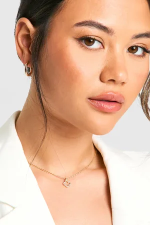 Boohoo Womens Diamante Clover Necklace - - One Size