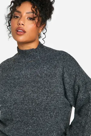 Boohoo Womens Plus Soft Knit High Neck Jumper - - 24