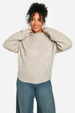 Boohoo Womens Plus Soft Knit High Neck Jumper - - 24