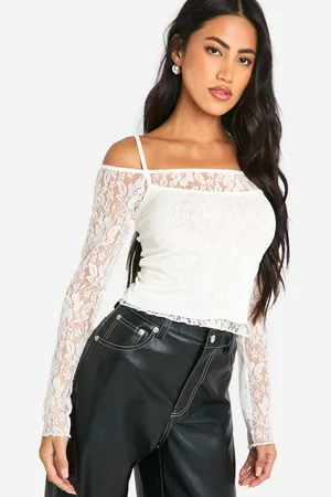 Boohoo Womens Lace 2 In 1 Bardot Top - - 12