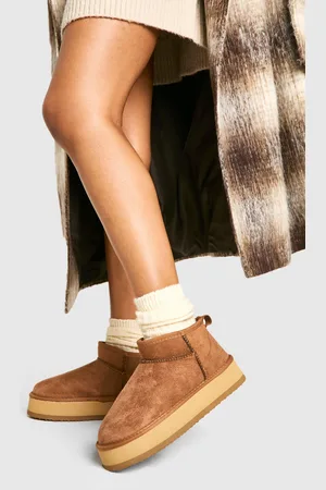 Boohoo Womens Ultra Mini Platform Faux Fur Lined Boots - - 3