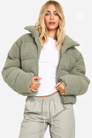 Boohoo Womens Faux Fur Puffer Jacket - - 14
