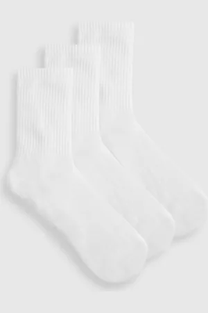 Boohoo Womens Plain Sports Socks 3 Pack - - One Size