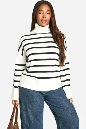Boohoo Womens Plus Soft Knit Stripe Jumper - - 16