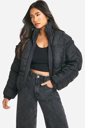 Boohoo Womens Ruched Detail Puffer Jacket - - 8