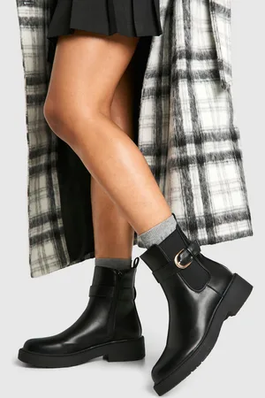 Boohoo Womens Buckle Detail Chelsea Boots - - 3