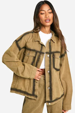 Boohoo Womens Contrast Seam Detail Denim Jacket - - 14