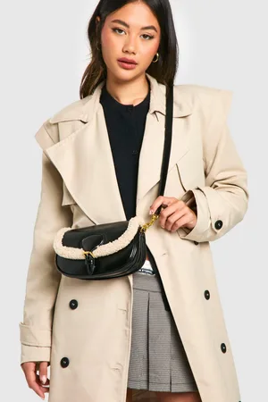 Boohoo Womens Borg Lined Buckle Cross Body Bag - - One Size