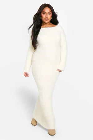 Boohoo Womens Plus Knitted Long Sleeve Maxi Dress - - 16-18