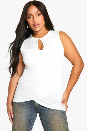 Boohoo Womens Plus Racer Cross Body Top - - 16
