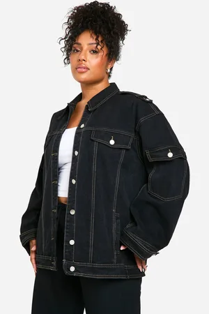 Boohoo Womens Plus Contrast Stitch Denim Jacket - - 18