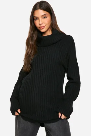 Boohoo Womens Oversized Cowl Neck Rib Knit Jumper - - S