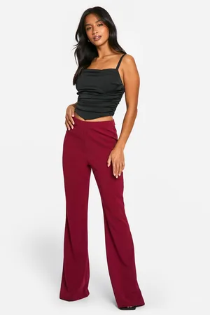 Boohoo Womens Petite Stretch Flare Leg Trouser - - 6