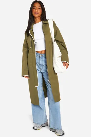 Boohoo Womens Petite Contrast Binding Detail Trench Coat - - 6