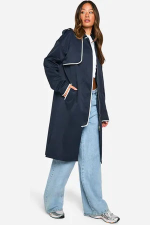 Boohoo Womens Tall Contrast Binding Detail Trench Coat - - 6