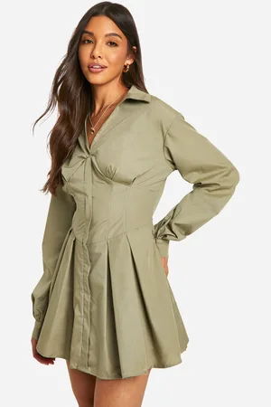 Boohoo Womens Corset Detail Shirt Dress - - 8