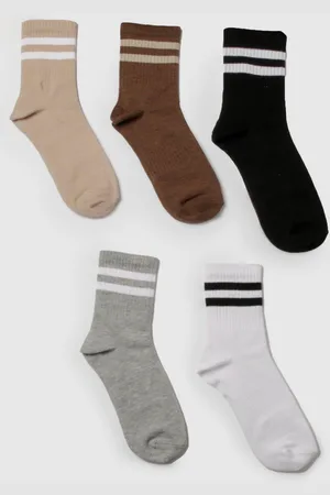 Boohoo Womens Tonal Stripe Sport Socks 5 Pack - - One Size