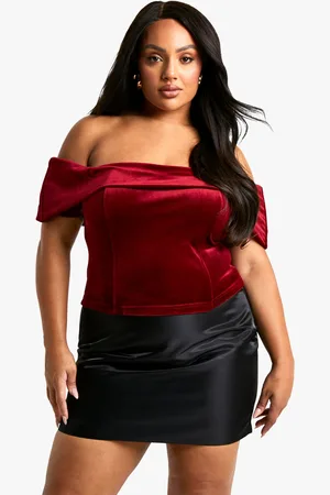 Boohoo Womens Plus Velvet Corset Top - - 16