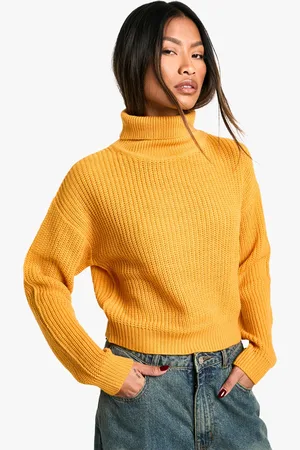 Boohoo Womens Basic Roll Neck Crop Jumper - - S
