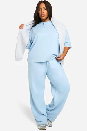 Boohoo Womens Plus Loopback T-Shirt And Jogger Set - - 16