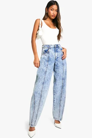 Boohoo Womens Seam Detail Slouchy Boyfriend Jean - - 8