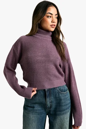 Boohoo Womens Basic Roll Neck Crop Jumper - - S