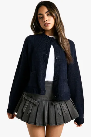 Boohoo Womens Button Through Soft Knit Cardigan - - S