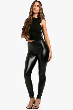 Boohoo Womens High Waisted Pu Leggings - - 6