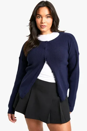 Boohoo Womens Plus Fine Gauge Crew Neck Cardigan - - 18