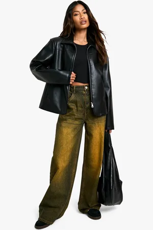 Boohoo Womens Tint Wide Leg Denim Jean - 6