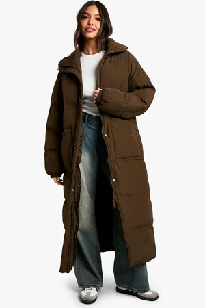 Boohoo Womens Crinkle Maxi Puffer Jacket - - 8