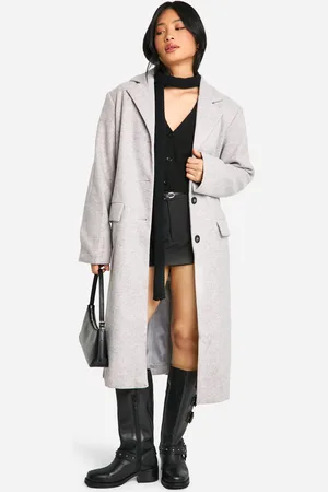 Boohoo Womens Petite Wool Look Longline Coat - - 8
