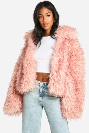 Boohoo Womens Tall Shaagy Faux Fur Coat - - 6