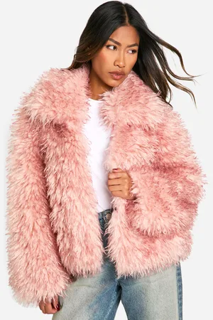 Boohoo Womens Shaggy Faux Fur Coat - - 12