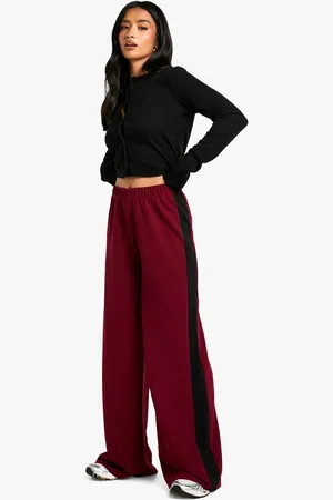 Boohoo Womens Petite Contrast Stripe Wide Leg Trouser - - 6
