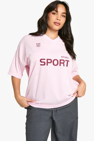 Boohoo Womens Plus Sport Studio V Neck Oversized Football Shirt - - 16