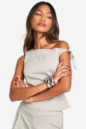 Boohoo Womens Bengaline One Shoulder Tie Top - - 16