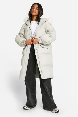 Boohoo Womens Faux Fur Hood Padded Parka - - 8