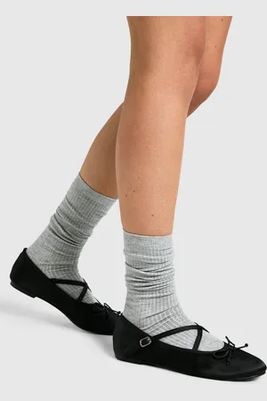 Boohoo Womens Fine Ribbed Long Slouchy Socks - One Size
