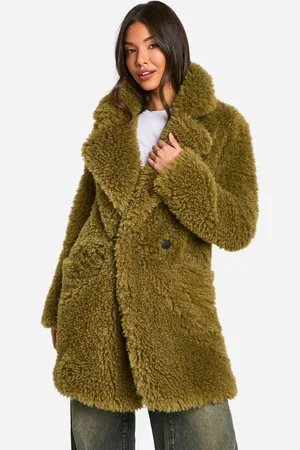Boohoo Womens Teddy Faux Fur Coat - - 8