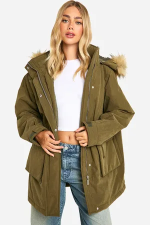 Boohoo Womens Hooded Pocket Detail Parka - - 8