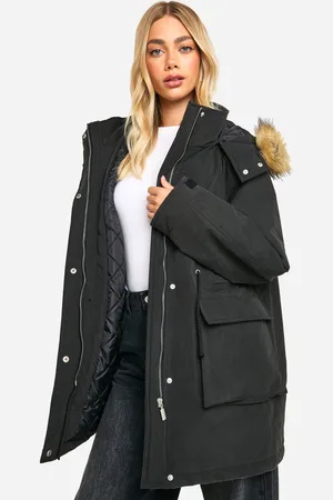 Boohoo Womens Hooded Pocket Detail Parka - - 8