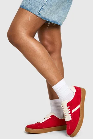 Boohoo Womens Gum Sole Lace Up Trainers - - 3
