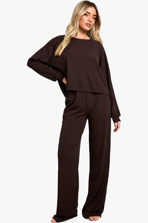 Boohoo Womens Loungewear Long Sleeve Top & Trousers Pyjama Set - - 6