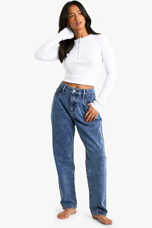 Boohoo Womens Petite Basics Slim Mom Jean - - 6/26L