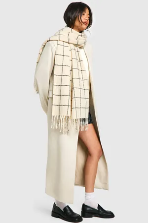 Boohoo Womens Contrast Stitch Checked Scarf - - One Size