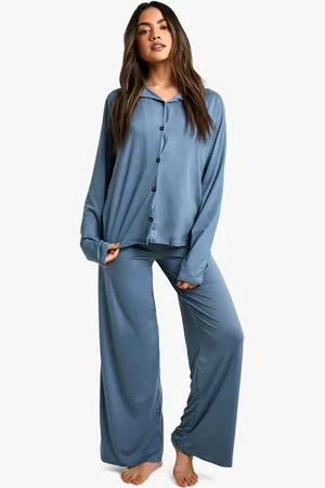 Boohoo Womens Soft Touch Long Sleeve Shirt And Trouser Pyjama Set - - 6