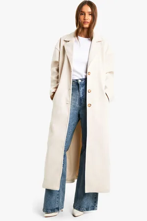 Boohoo Womens Belt Detail Wool Look Maxi Coat - - 8